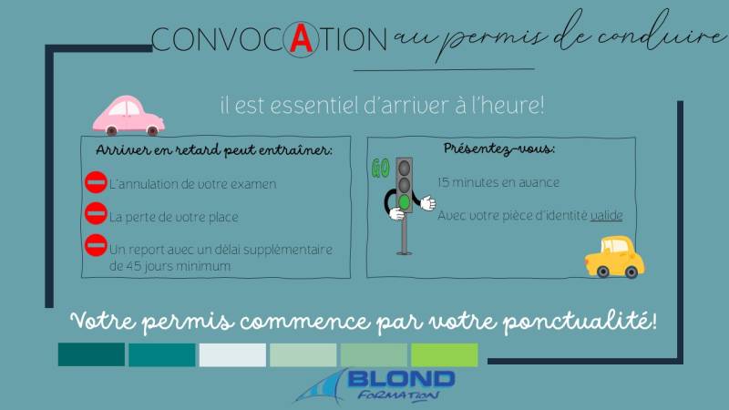 A l'heure à votre convocation, en route vers la réussite !