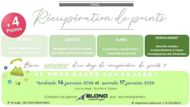 Stage de récupération de points +4 points sur le permis de conduire en Seine-Maritime