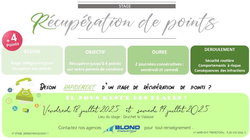 Besoin d'un stage de récupération de points rapidement en Seine-Maritime (76)?  proche d'Yvetot, Le Havre, Fécamp, Fauville en Caux